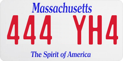 MA license plate 444YH4