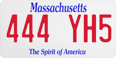 MA license plate 444YH5