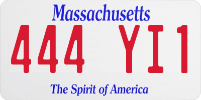 MA license plate 444YI1