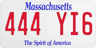 MA license plate 444YI6
