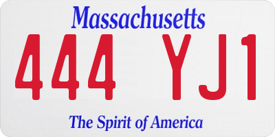 MA license plate 444YJ1