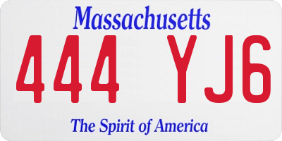MA license plate 444YJ6