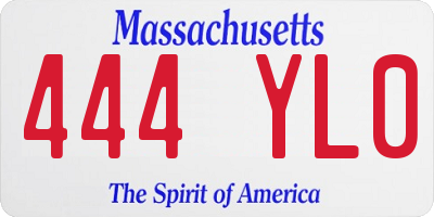 MA license plate 444YL0