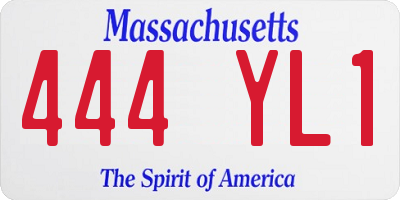 MA license plate 444YL1