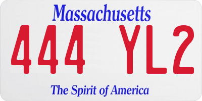 MA license plate 444YL2
