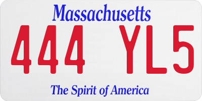 MA license plate 444YL5