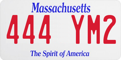 MA license plate 444YM2