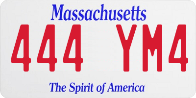 MA license plate 444YM4