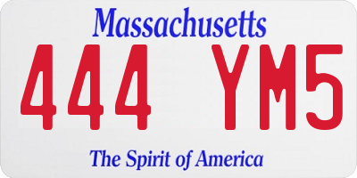 MA license plate 444YM5