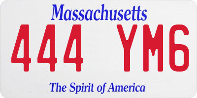 MA license plate 444YM6