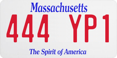 MA license plate 444YP1
