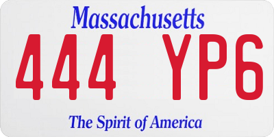 MA license plate 444YP6
