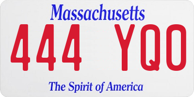 MA license plate 444YQ0