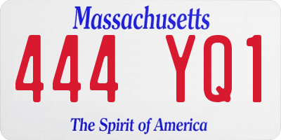 MA license plate 444YQ1