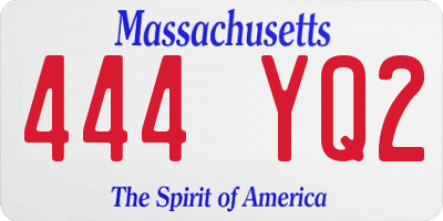 MA license plate 444YQ2