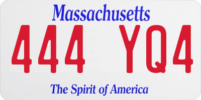 MA license plate 444YQ4