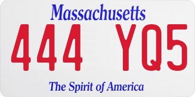 MA license plate 444YQ5