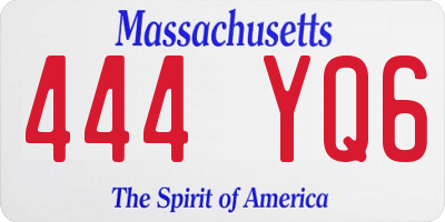 MA license plate 444YQ6