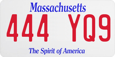 MA license plate 444YQ9