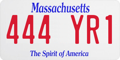 MA license plate 444YR1