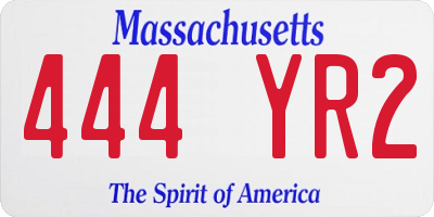 MA license plate 444YR2