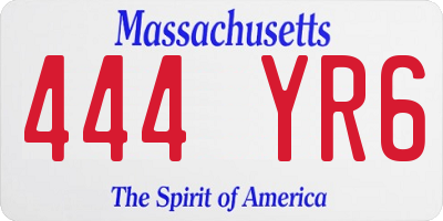 MA license plate 444YR6