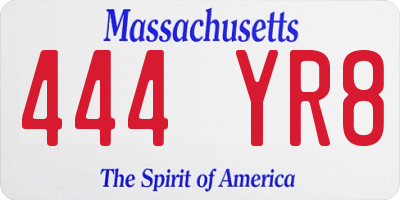 MA license plate 444YR8
