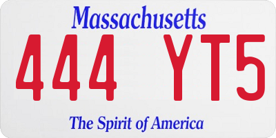 MA license plate 444YT5