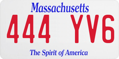 MA license plate 444YV6