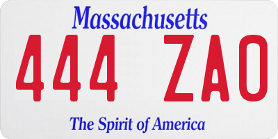 MA license plate 444ZA0