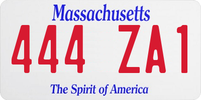 MA license plate 444ZA1