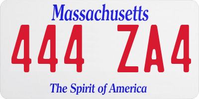 MA license plate 444ZA4