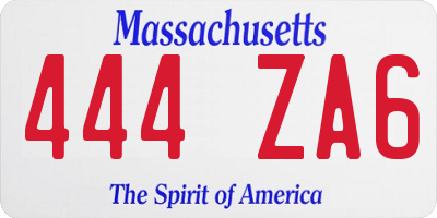 MA license plate 444ZA6