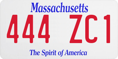MA license plate 444ZC1