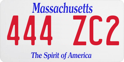 MA license plate 444ZC2