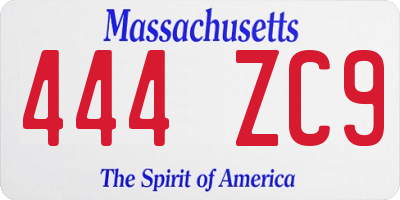 MA license plate 444ZC9