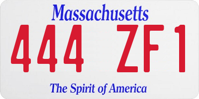 MA license plate 444ZF1