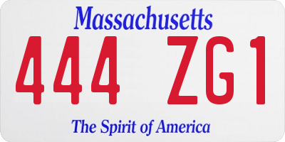 MA license plate 444ZG1