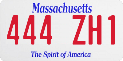 MA license plate 444ZH1