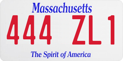 MA license plate 444ZL1