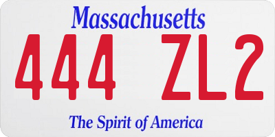 MA license plate 444ZL2