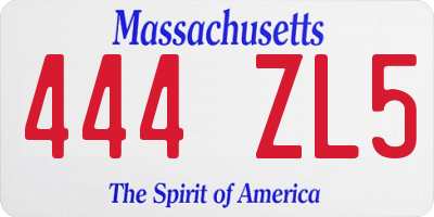 MA license plate 444ZL5