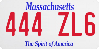 MA license plate 444ZL6