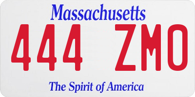 MA license plate 444ZM0