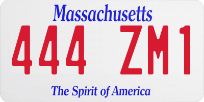 MA license plate 444ZM1
