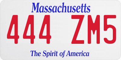 MA license plate 444ZM5