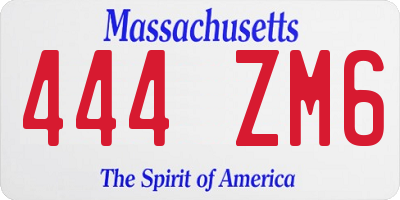 MA license plate 444ZM6