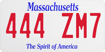 MA license plate 444ZM7