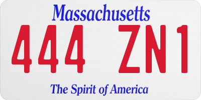 MA license plate 444ZN1