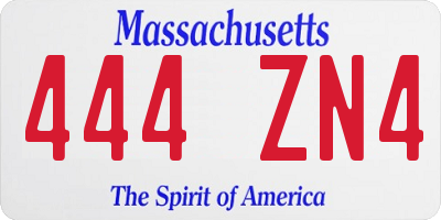 MA license plate 444ZN4
